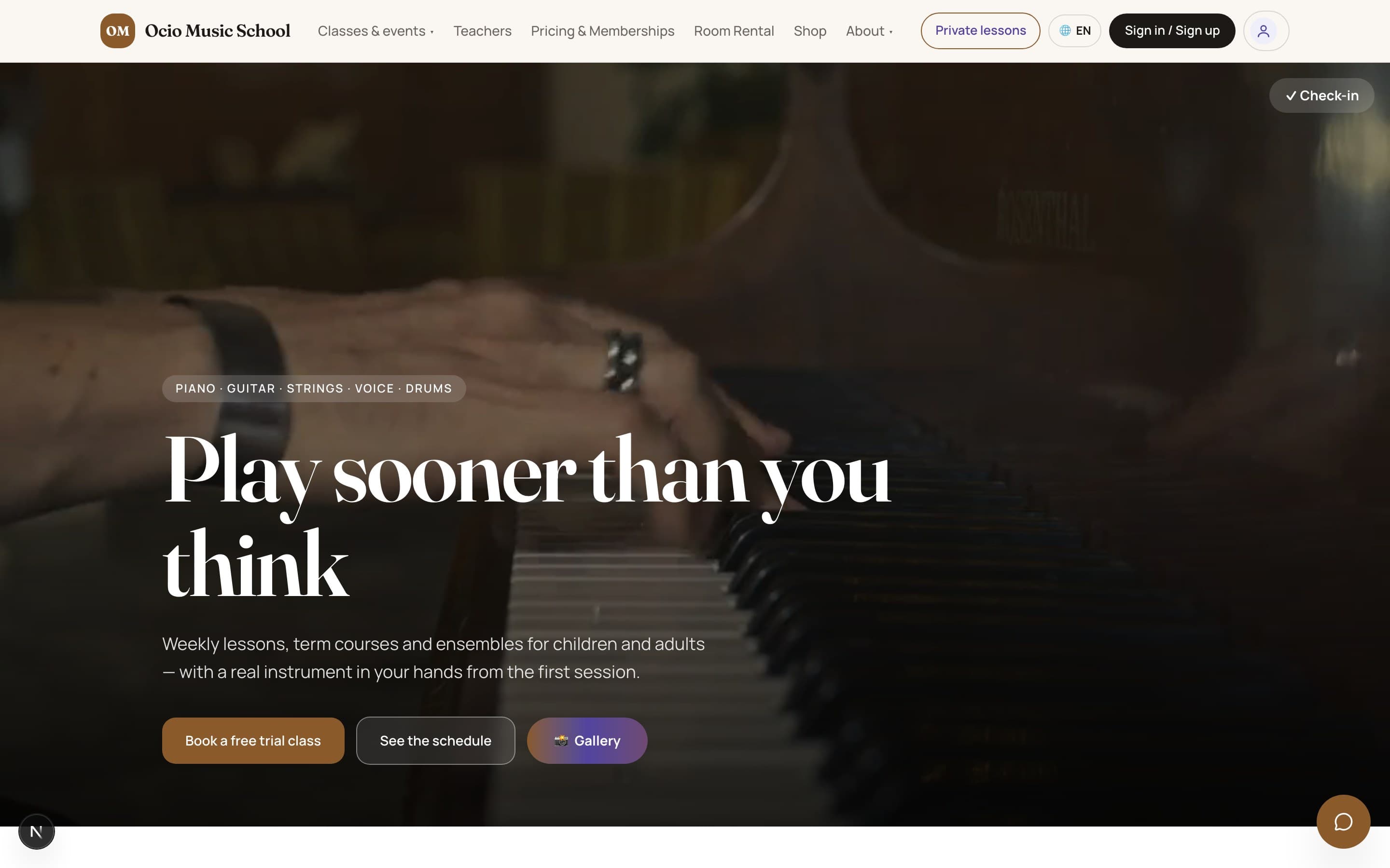Ihre Website in Ihrer Marke — hier eine Musikschule
